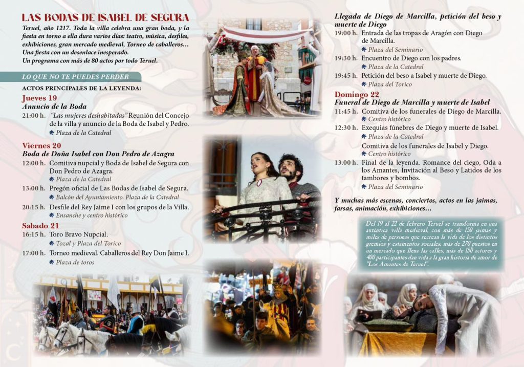 Avance del programa oficial de Las Bodas de Isabel de Segura 2026 en Teruel
