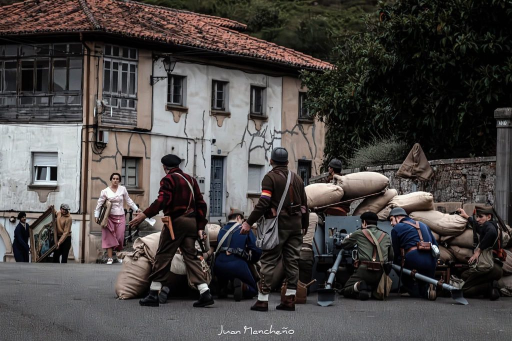 Recreación histórica Candamo 36-37 con recreadores de la Guerra Civil Española en Asturias