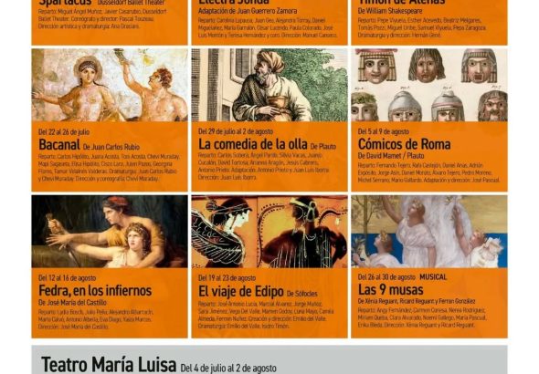 Cartel oficial del Festival Internacional de Teatro Clásico de Mérida con la programación del Teatro Romano en 2026