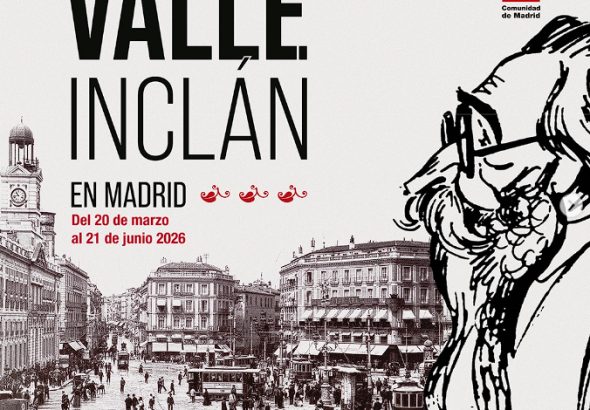 Cartel de la exposición Valle-Inclán en Madrid en la Biblioteca Regional de Madrid