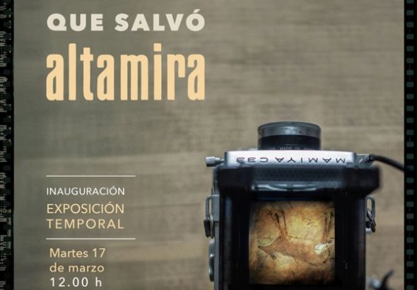 Cartel de la exposición Francisco Santamatilde el fotógrafo que salvó Altamira en el Museo de Altamira