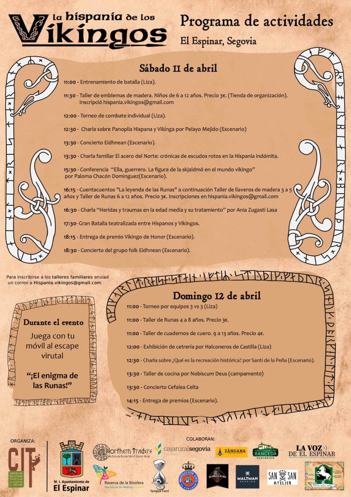 Programa oficial de Hispania de los Vikingos 2026 en El Espinar Segovia con horarios de actividades