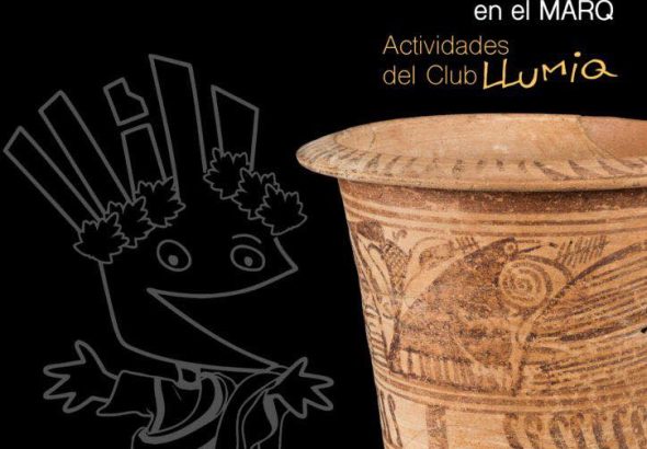 Cartel de talleres infantiles de Semana Santa 2026 en el MARQ de Alicante con actividades del Club Llumiq