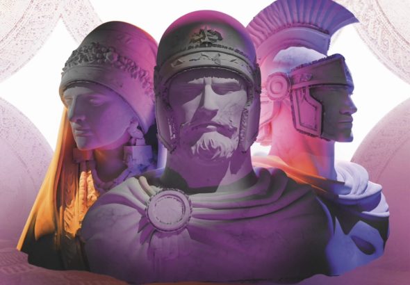 Cartel Fiestas Íbero Romanas de Cástulo 2026 en Linares con figuras íberas y romanas