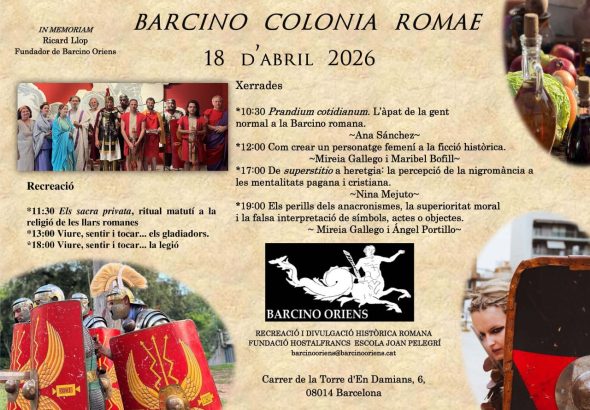 Cartel Barcino Colonia Romae 2026 recreación histórica romana en Barcelona