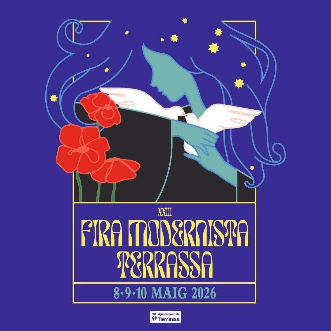 Cartel de la Feria Modernista de Terrassa 2026 con recreación histórica
