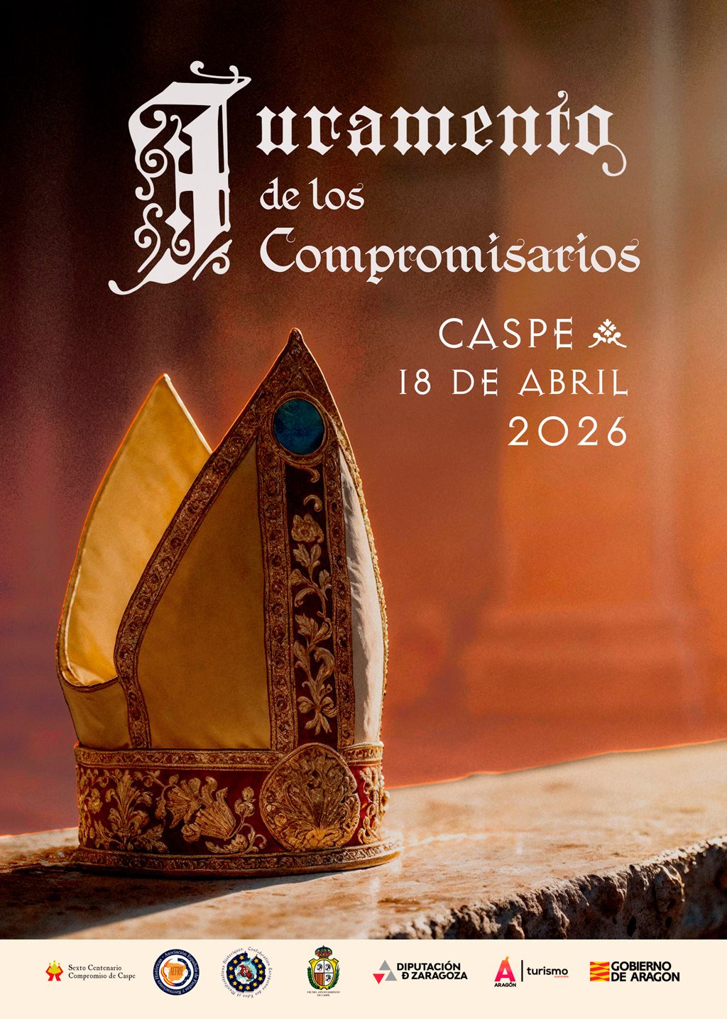 Cartel oficial de la recreación histórica del Juramento de los Compromisarios en Caspe 2026