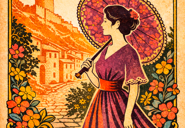 Cartel de Vilafamés 1900 2026 muestra de vida tradicional en Castellón con ambientación histórica
