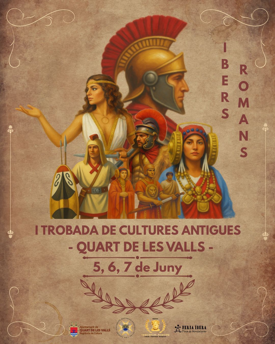 Cartel de la I Trobada de Cultures Antigues 2026 en Quart de les Valls Valencia