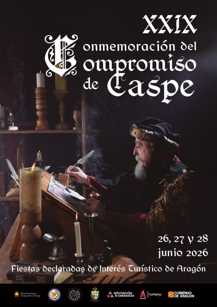 Cartel oficial de la XXIX Conmemoración del Compromiso de Caspe 2026 en Zaragoza