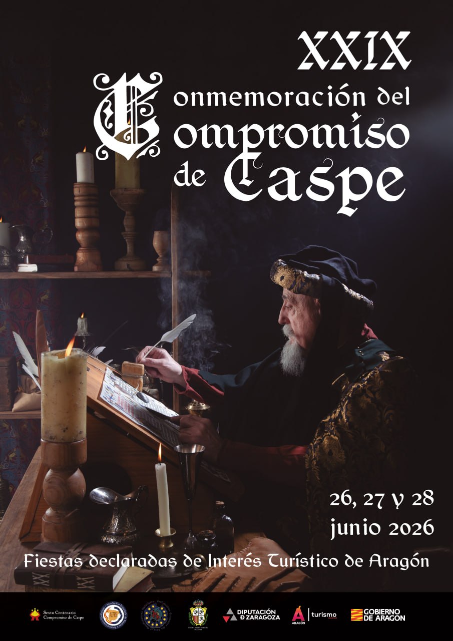 Cartel oficial de la XXIX Conmemoración del Compromiso de Caspe 2026 en Zaragoza