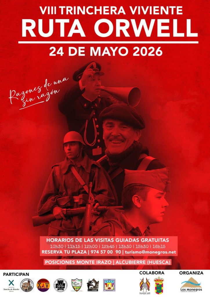 Cartel oficial de la VIII Trinchera Viviente Ruta Orwell 2026 en Alcubierre Huesca