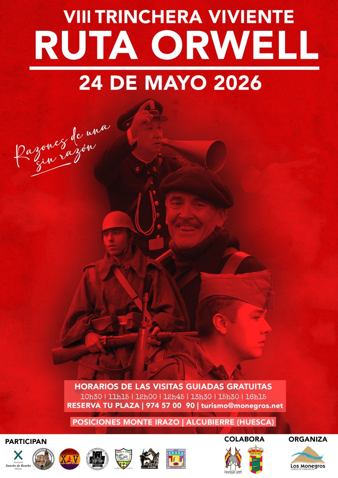 Cartel oficial de la VIII Trinchera Viviente Ruta Orwell 2026 en Alcubierre Huesca