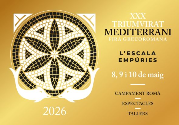 Cartel Triumvirat Mediterrani 2026 en Empúries feria grecorromana L’Escala Girona