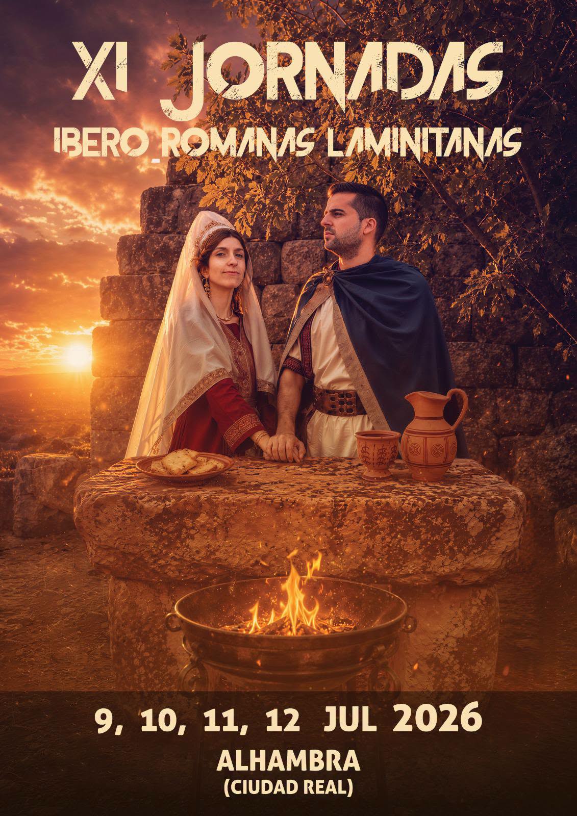 Cartel oficial de las XI Jornadas Íbero-Romanas Laminitanas 2026 en Alhambra (Ciudad Real)