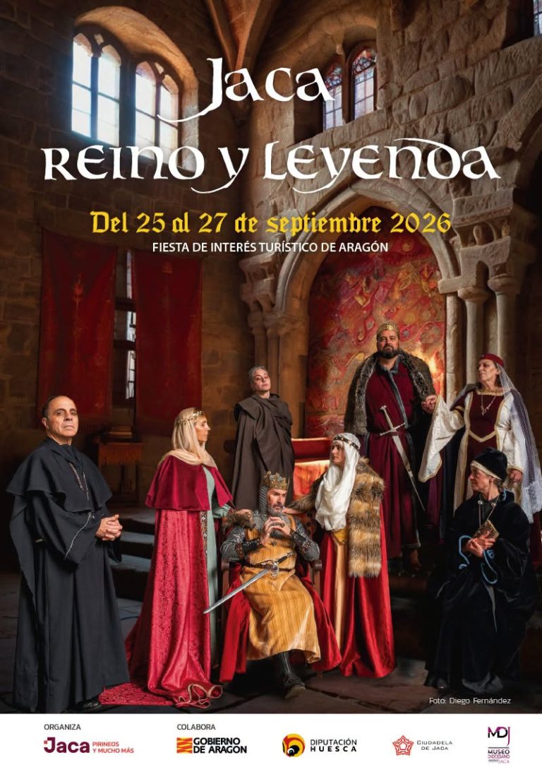 Cartel oficial de Jaca Reino y Leyenda 2026, recreación histórica medieval en Jaca (Huesca)