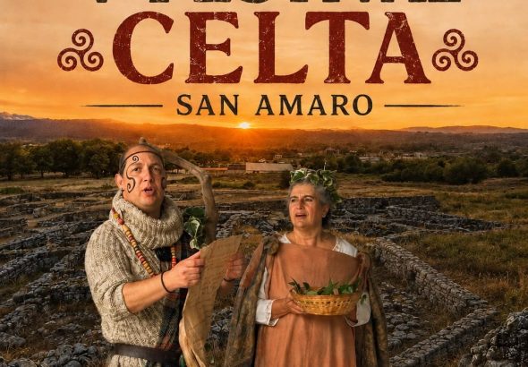 Cartel oficial del V Festival Celta de San Amaro 2026 en el Castro de San Cibrao de Las
