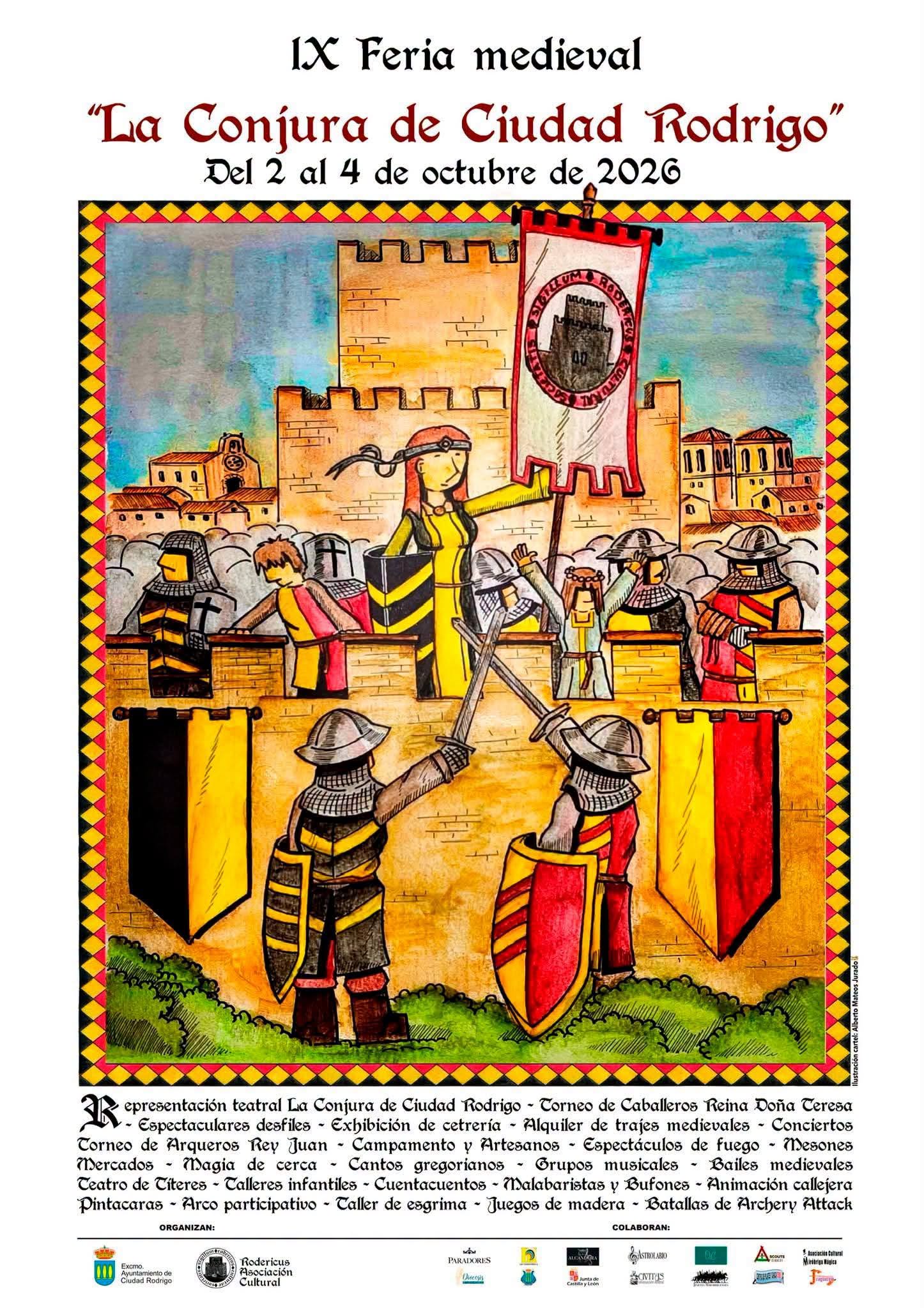 IX Feria Medieval La Conjura de Ciudad Rodrigo 2026 con caballeros y murallas medievales