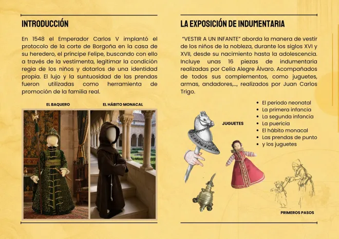 Exposición Vestir a un infante en Laredo sobre indumentaria infantil de los siglos XVI y XVII