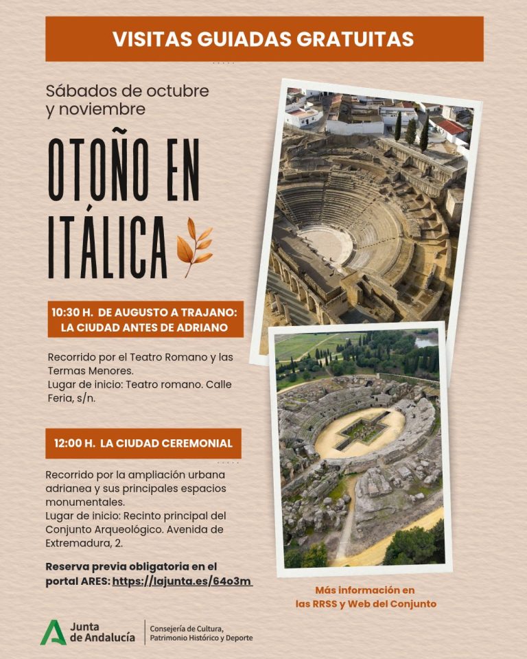 Otoño en Itálica 2026: visitas guiadas gratuitas por el Teatro Romano y la ciudad romana