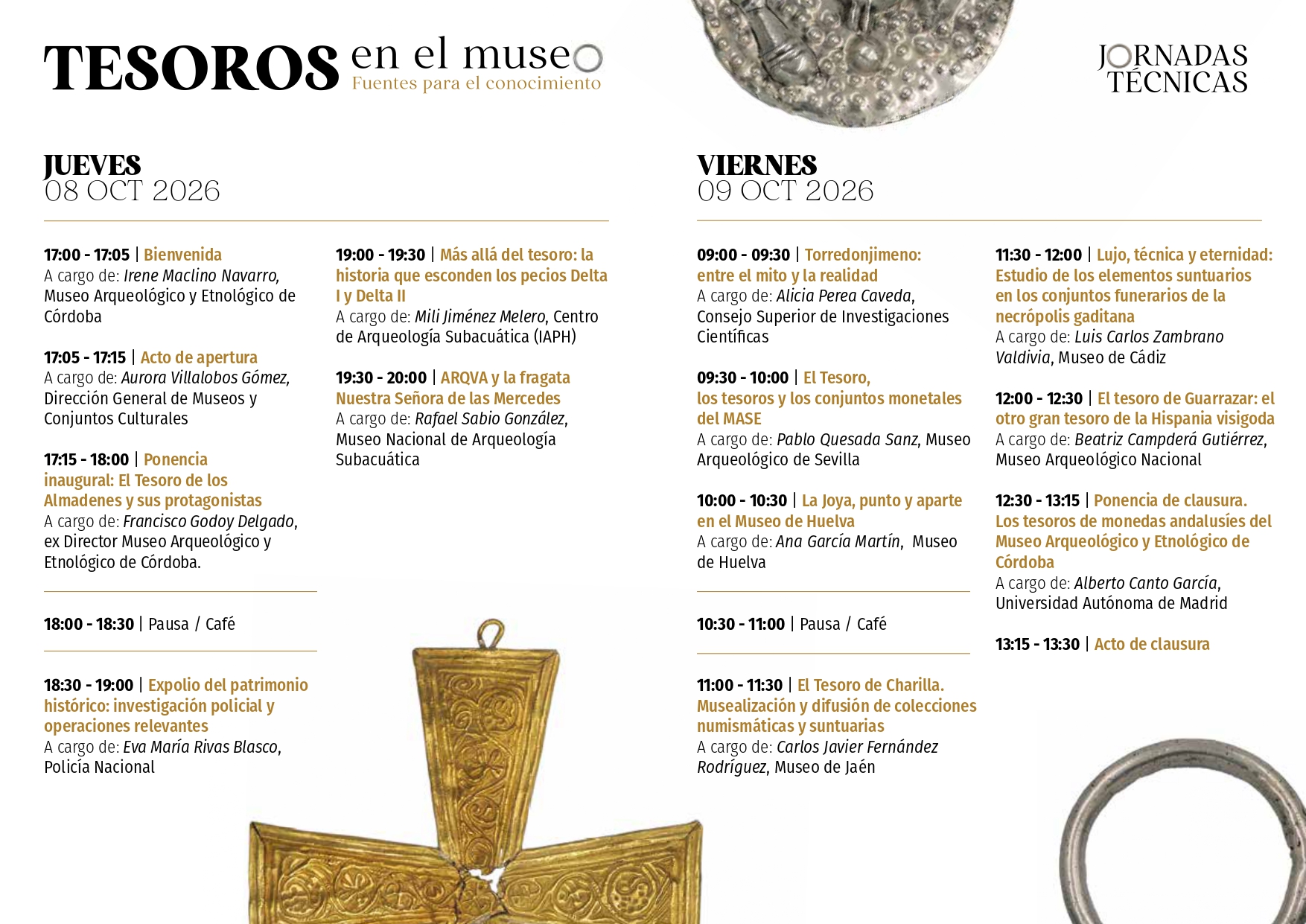 Jornadas Técnicas Tesoros en el Museo 2026 en Córdoba