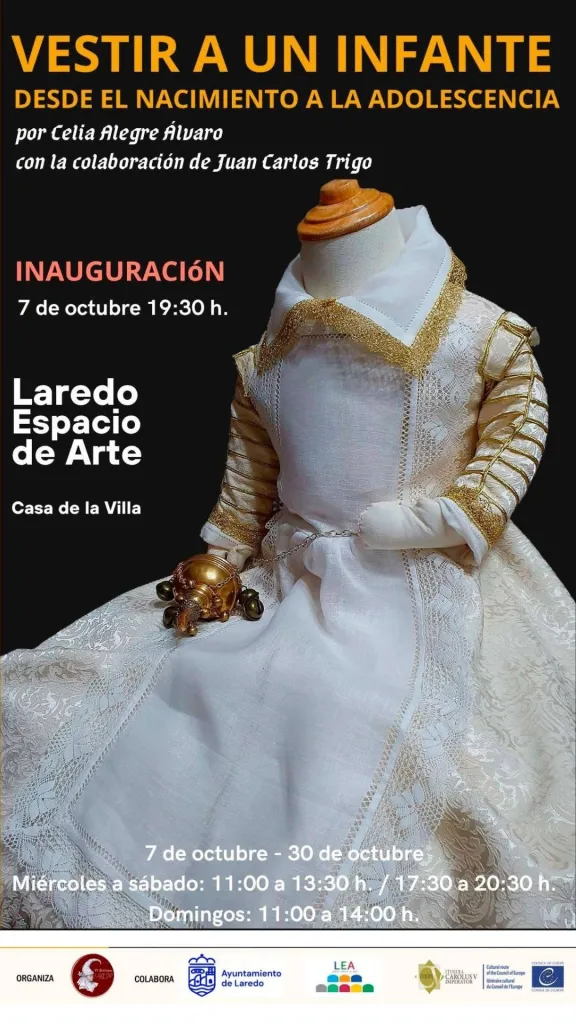 Exposición Vestir a un infante en Laredo sobre indumentaria infantil de los siglos XVI y XVII