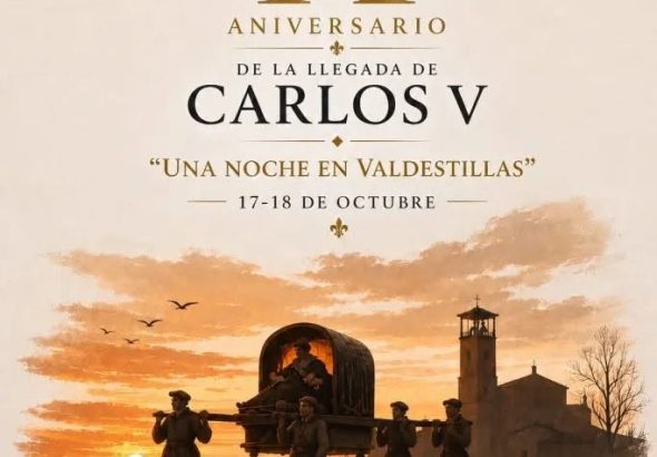 Recreación de la llegada de Carlos V a Valdestillas durante el X aniversario de Una Noche en Valdestillas 2026